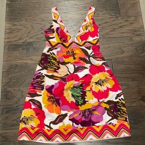 🌸2/$30 A.n.a Floral Midi Dress w/Chevron Details
